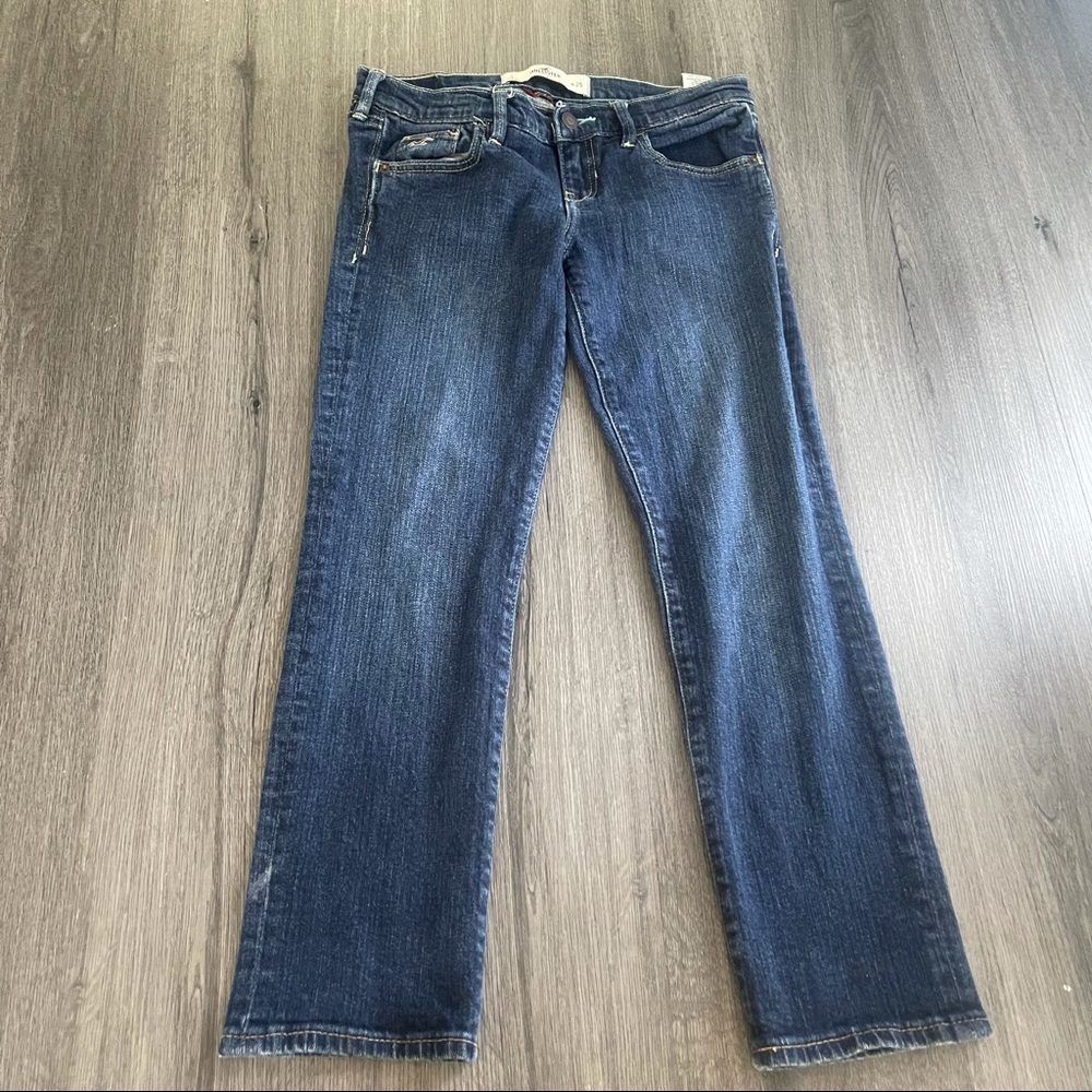 Hollister Dark Wash Blue Cropped Ankle Jeans